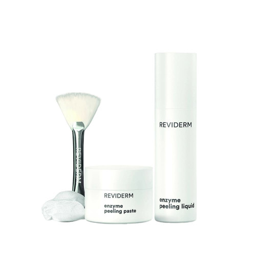 Zestaw do peelingu enzymatycznego REVIDERM Enzyme Peeling Duo (enzyme liquid & paste + brush, pagasling swab & spatula)